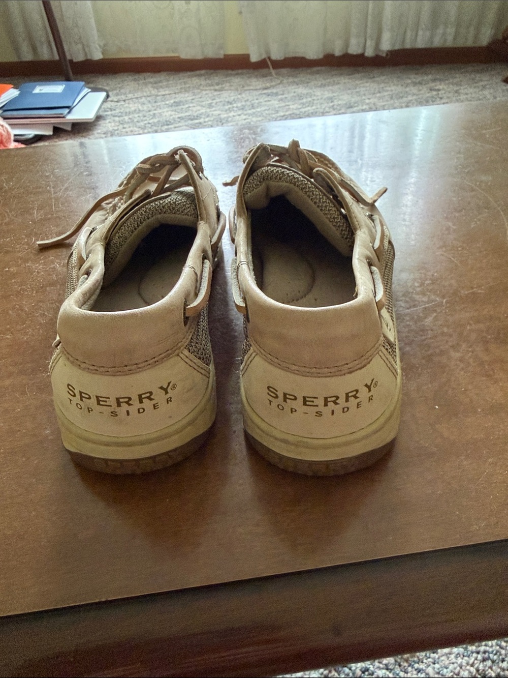 Sperry Two-Tone Tan and Beige Boat Shoes